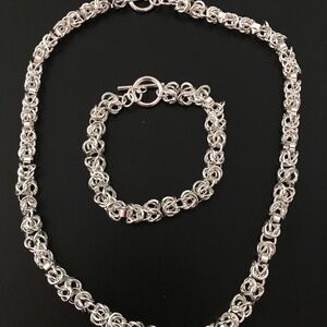 Sterling Silver Necklace and Bracelet Set